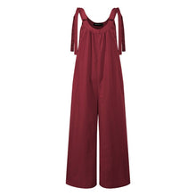 Load image into Gallery viewer, Celmia Women O-Neck Long Jumpsuits Celmia Sexy Straps Sleeveless Rompers Casual Loose Vintage Playsuits Plus Size Overalls 5XL 7
