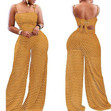 Load image into Gallery viewer, Summer Women Dot Bowknot Sleeveless Jumpsuit Summer Spaghetti Strap Backless Wide Leg Pants Trousers Jumpsuits
