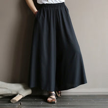 Load image into Gallery viewer, Original literature lazy wind oversized wide leg pants elastic waist drop feeling nine big leg spring and summe
