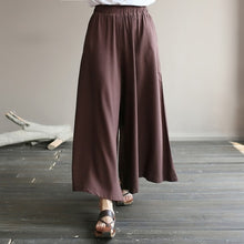 Load image into Gallery viewer, Original literature lazy wind oversized wide leg pants elastic waist drop feeling nine big leg spring and summe
