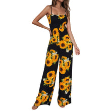 Load image into Gallery viewer, 2019 MAXIORILL New Women Sunflower Dot Print Jumpsuit Sleeveless Clubwear Wide Leg Pant Spot Outfit Wholesale T3
